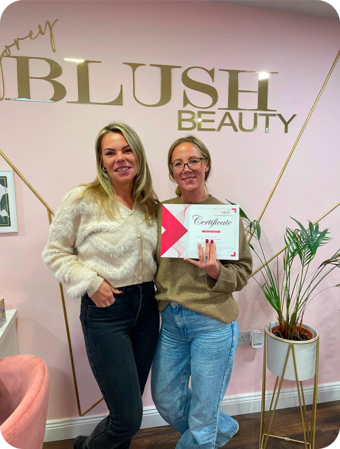 anna with student who passed the nail course in Gorey
